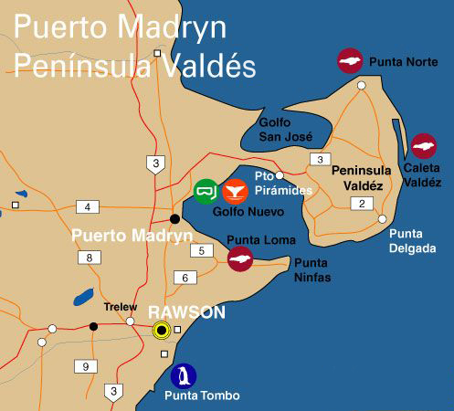 Karte Halbinsel Valdés